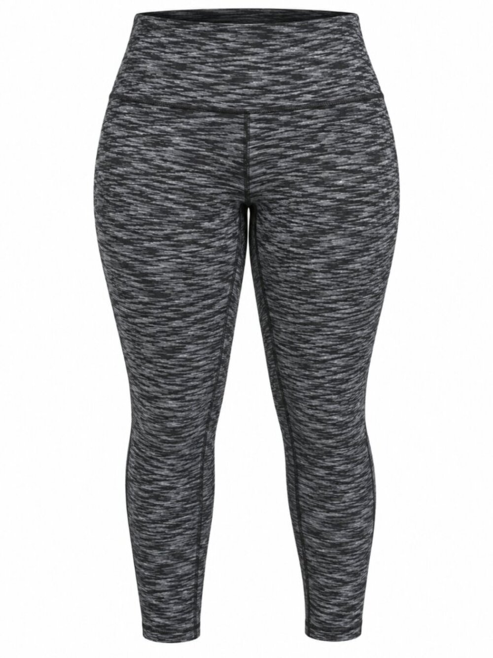 🍋 2/$50 Lululemon Wunder Under Black Grey Space Dye 25" Leggings Size 8